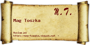 Mag Toszka névjegykártya
